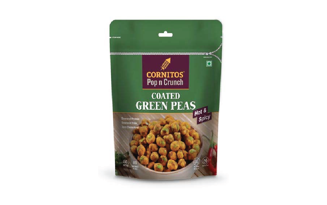 Cornitos Coated Green Peas Hot & Spicy   Pack  150 grams